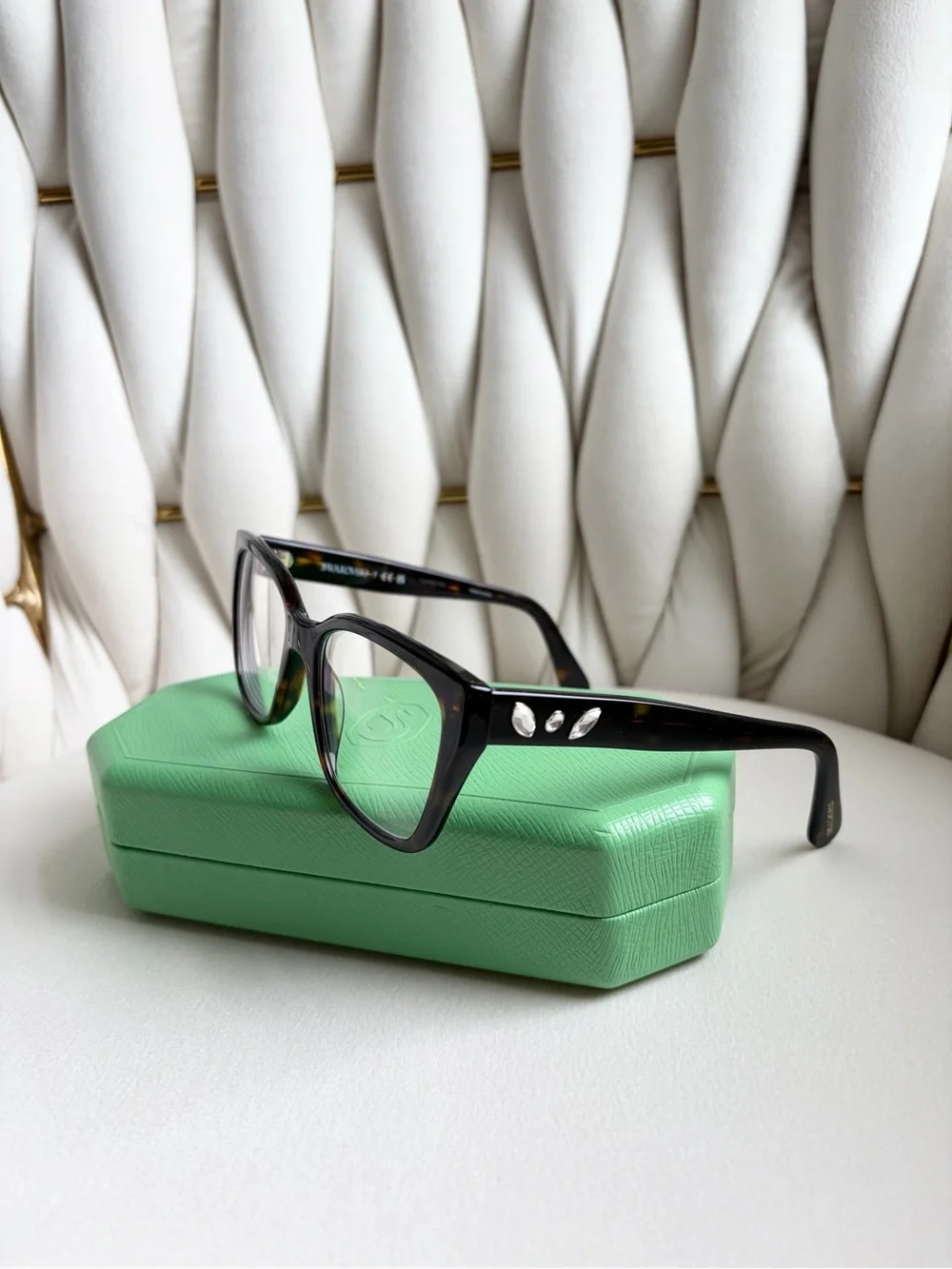 Swarovski Tortoiseshell Cat-Eye Frames with Crystal Accent